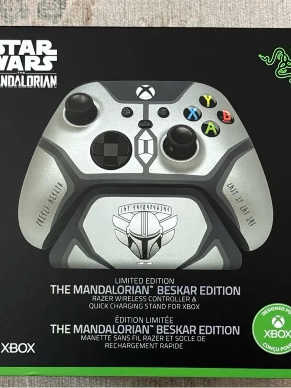 Razer The Mandalorian Beskar Edition Wireless Controller — Silver & Black